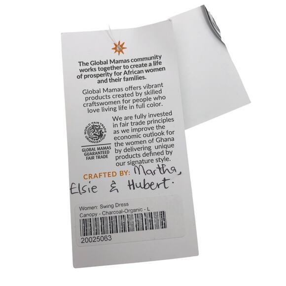 NEW Global Mamas Swing Dress Sz Large Organic Cotton Cowl Neck Canopy Fair Trade - Picture 9 of 9